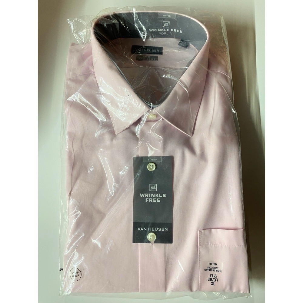 New Van Heusen Fitted Wrinkle Free Full Chest Tapered At Waist Size XL